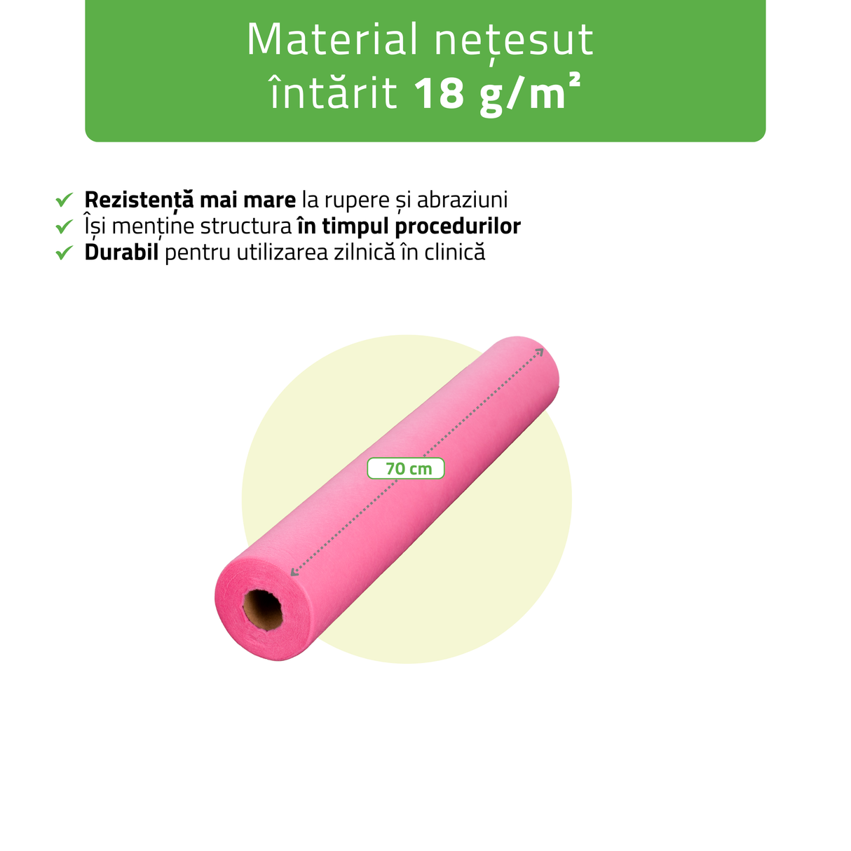 Rolă de protecție igenică de unică folosință din material nețesut | Roz