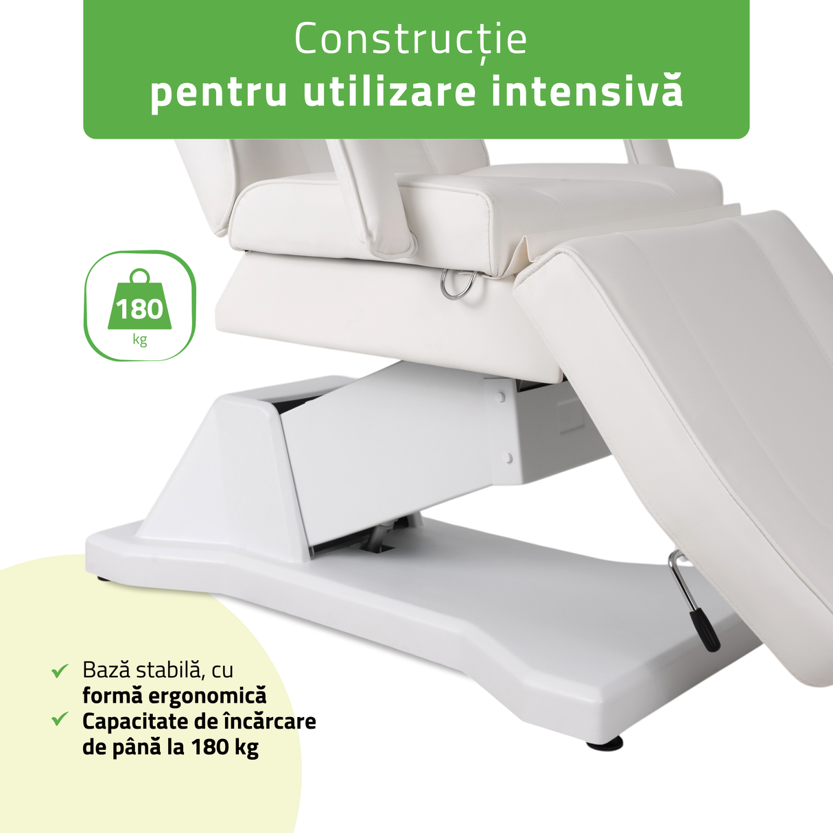 Fotoliu cosmetic electric | LARIS | Scaun cosmetic cu reglare a înălțimi electrică | 1 motor | Telecomandă Manuală | 3 ani garanție!