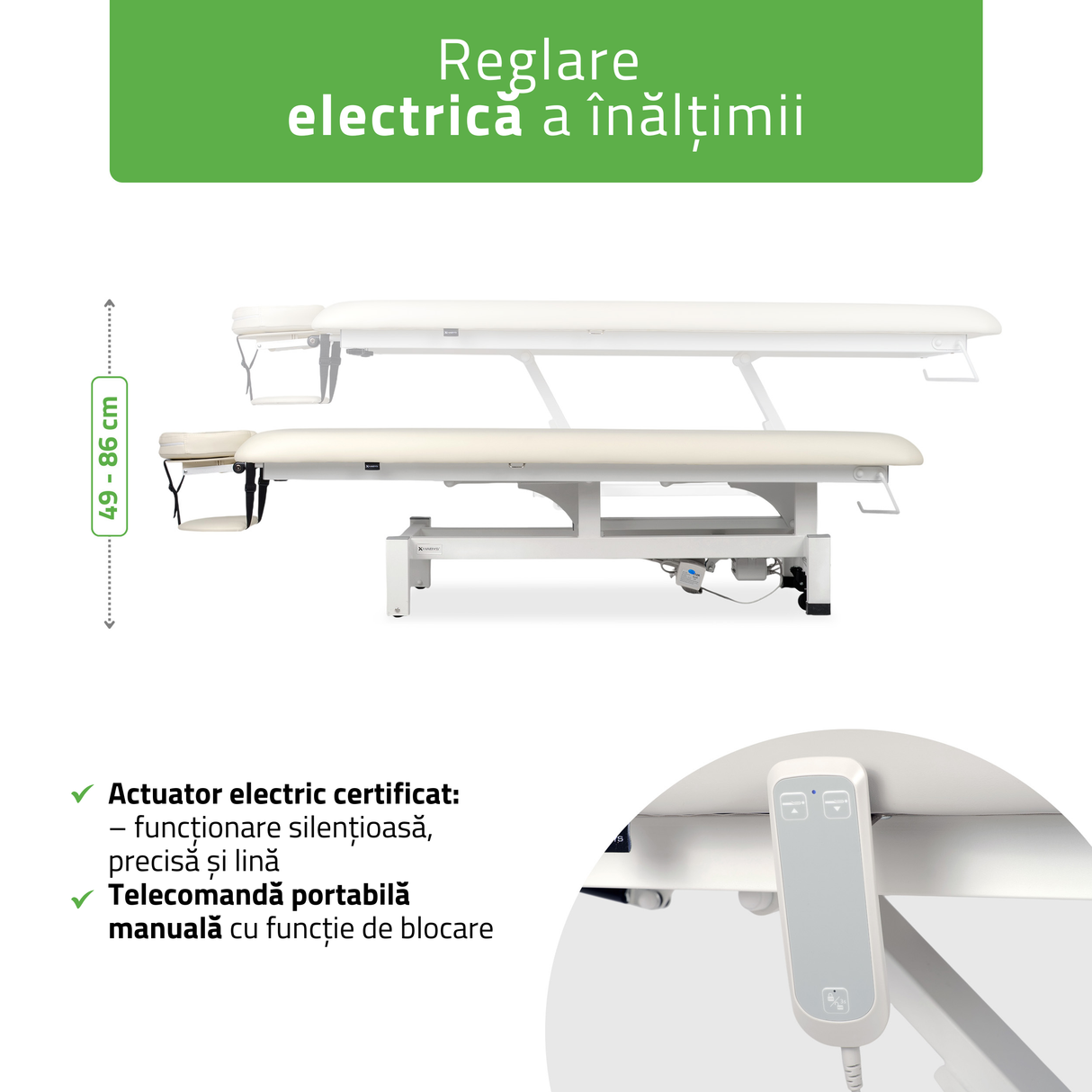 Masă de masaj electrică Fortis 1 | Pat de masaj electric| 1-Segment | Telecomandă Manuală | 3 ani garanție!
