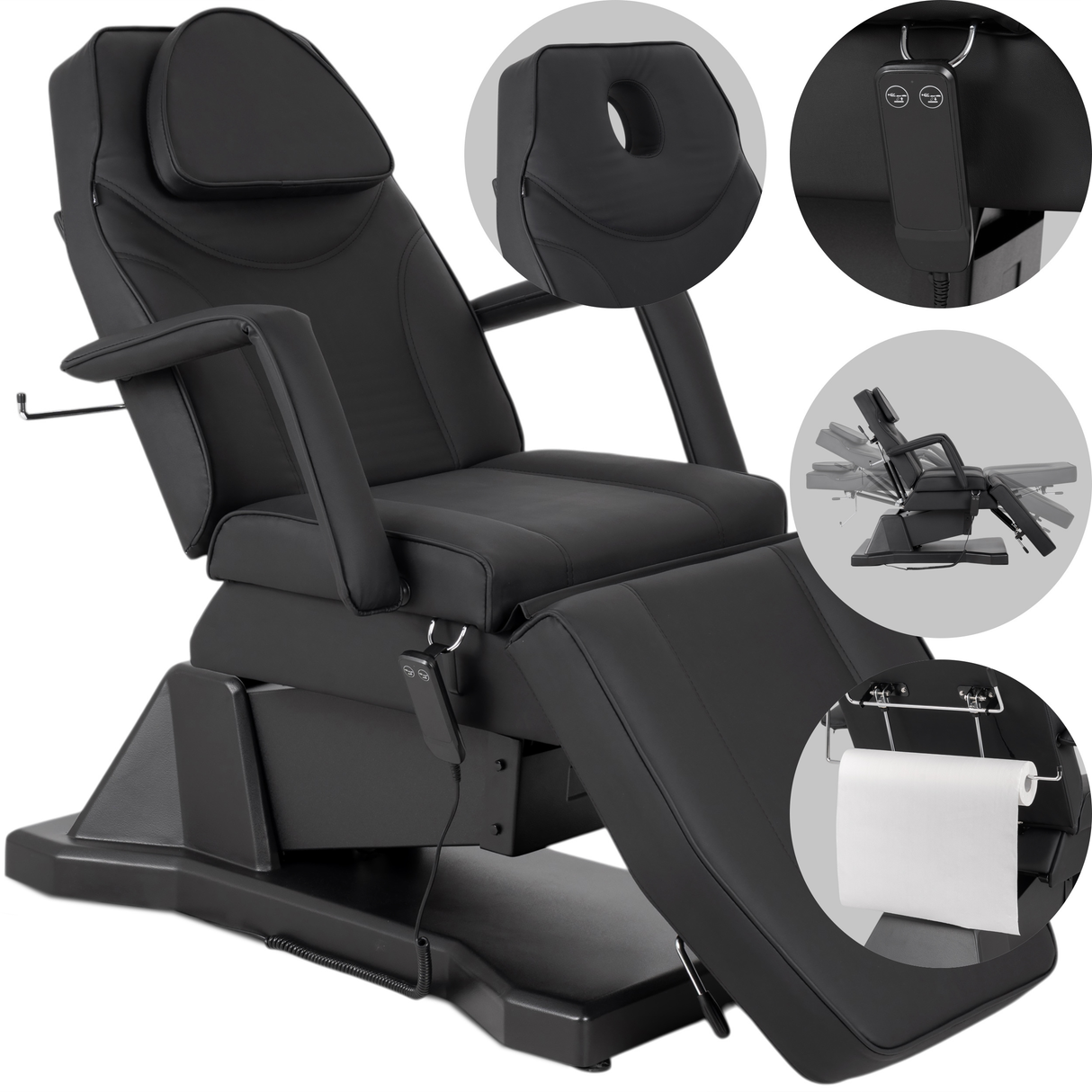 Fotoliu cosmetic electric | LARIS | Scaun cosmetic cu reglare a înălțimi electrică | 1 motor | Telecomandă Manuală | 3 ani garanție!