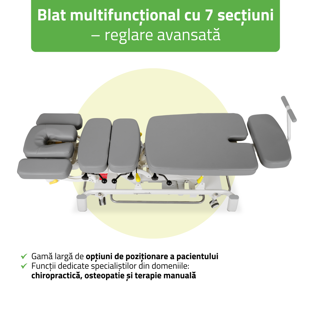 Masă electrică pentru terapie chiropractică | Pat de masaj electric | Evero Upright Chiro Z7 | Ramă Control | 2 ani garanție!
