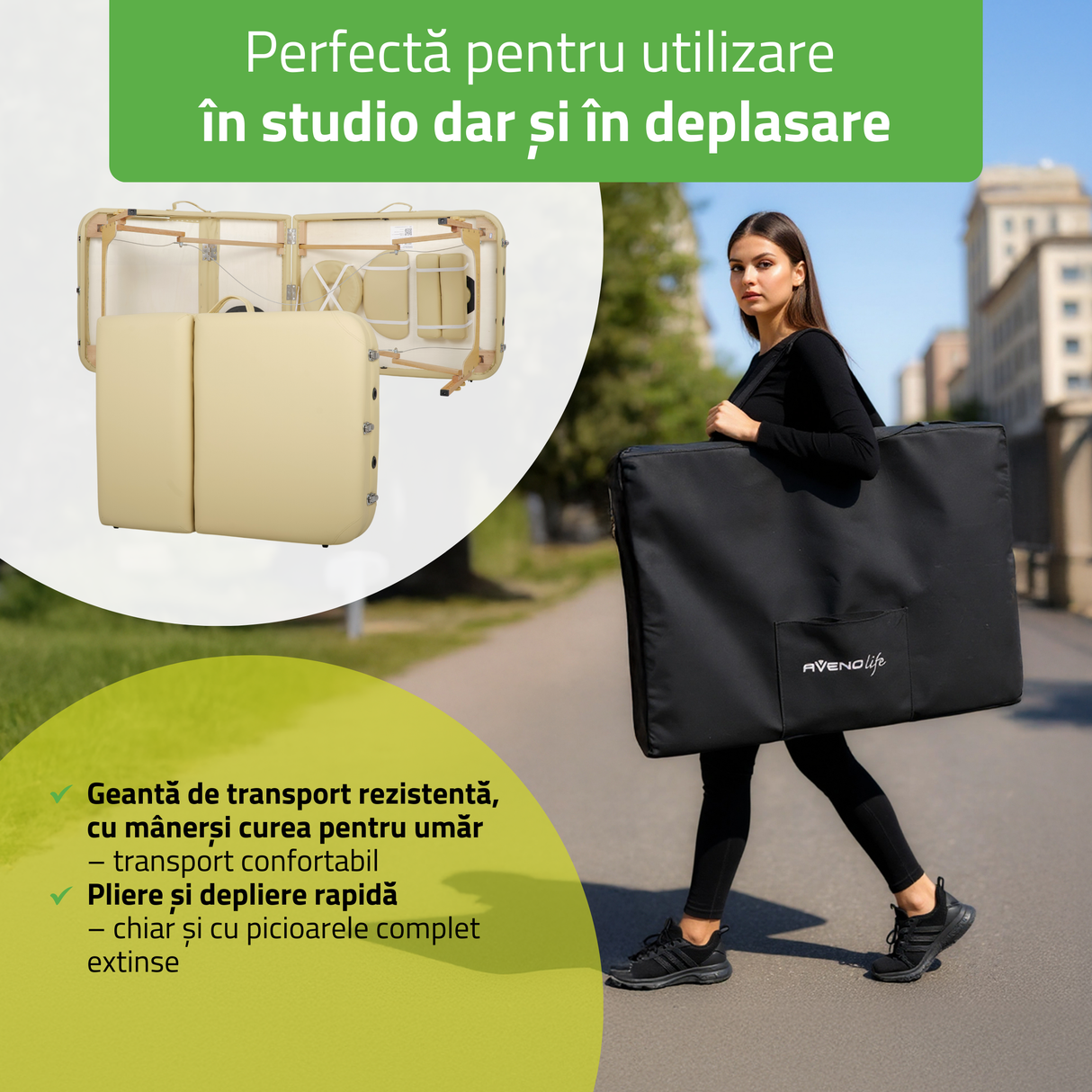 Masă de masaj pliabilă Bianca | Pat cosmetică