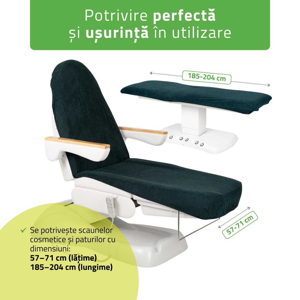 Husă din material frotir cu elastic și șnururi pentru Fotoliu de cosmetică