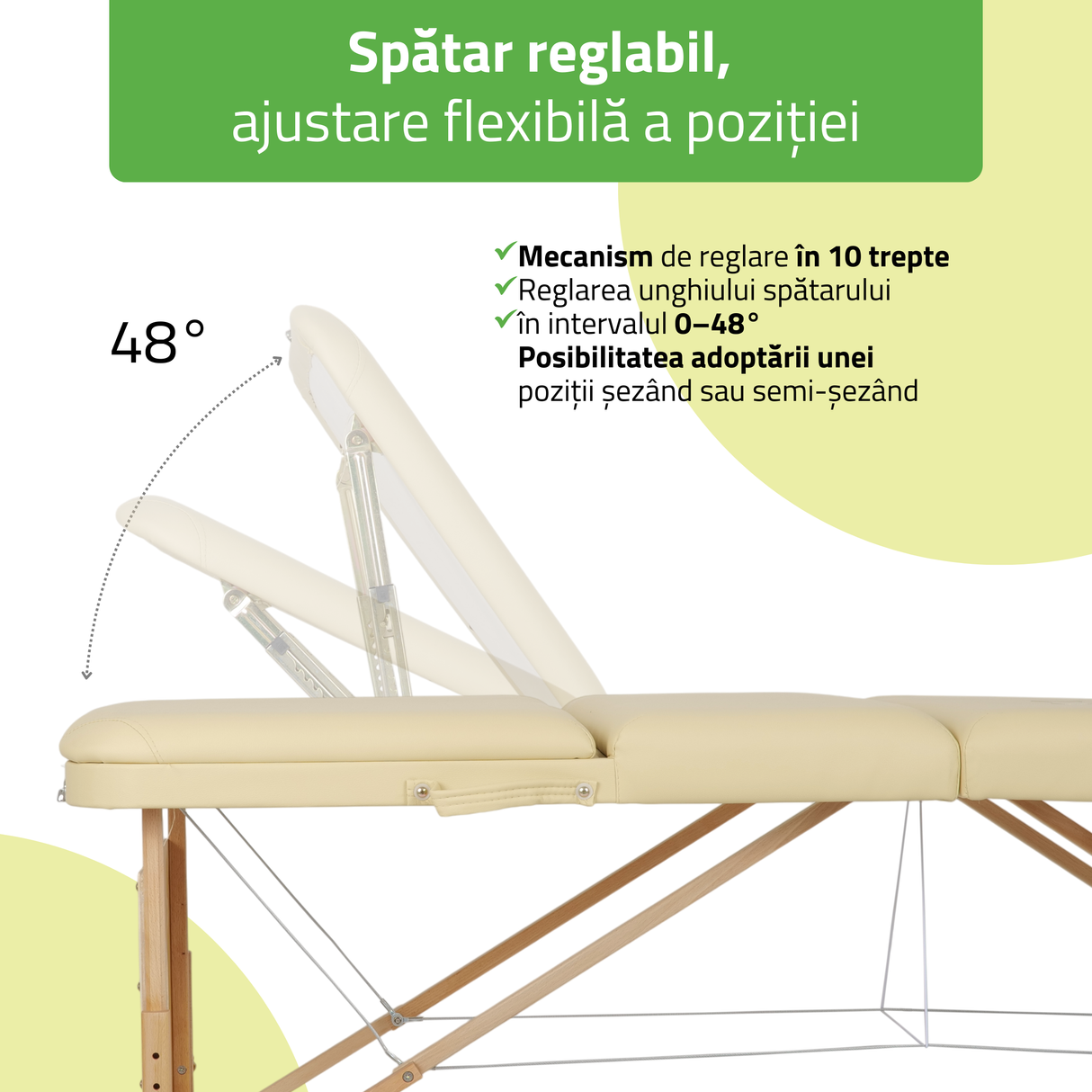 Masă de masaj pliabilă Bianca | Pat cosmetică