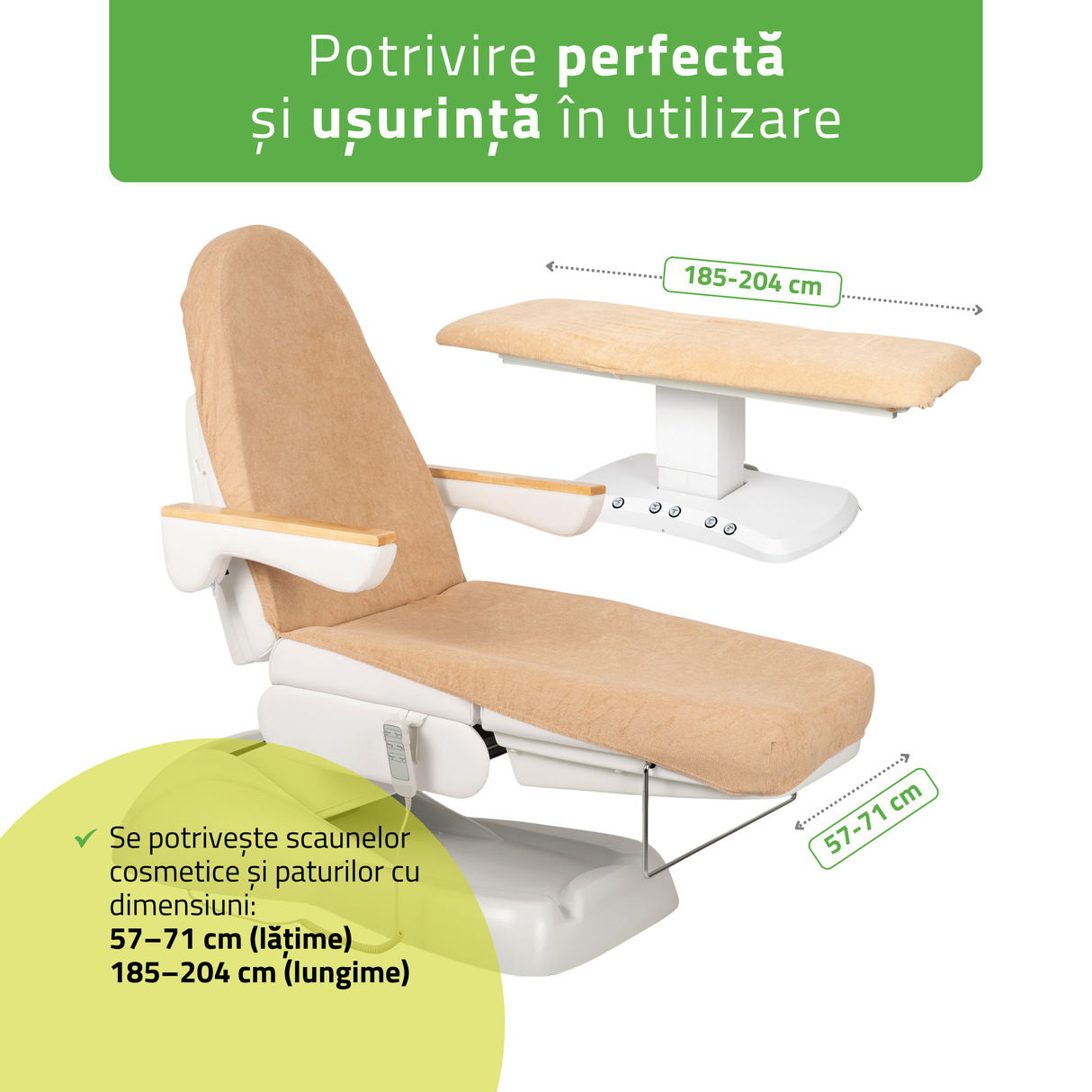 Husă din material frotir cu elastic și șnururi pentru Fotoliu de cosmetică