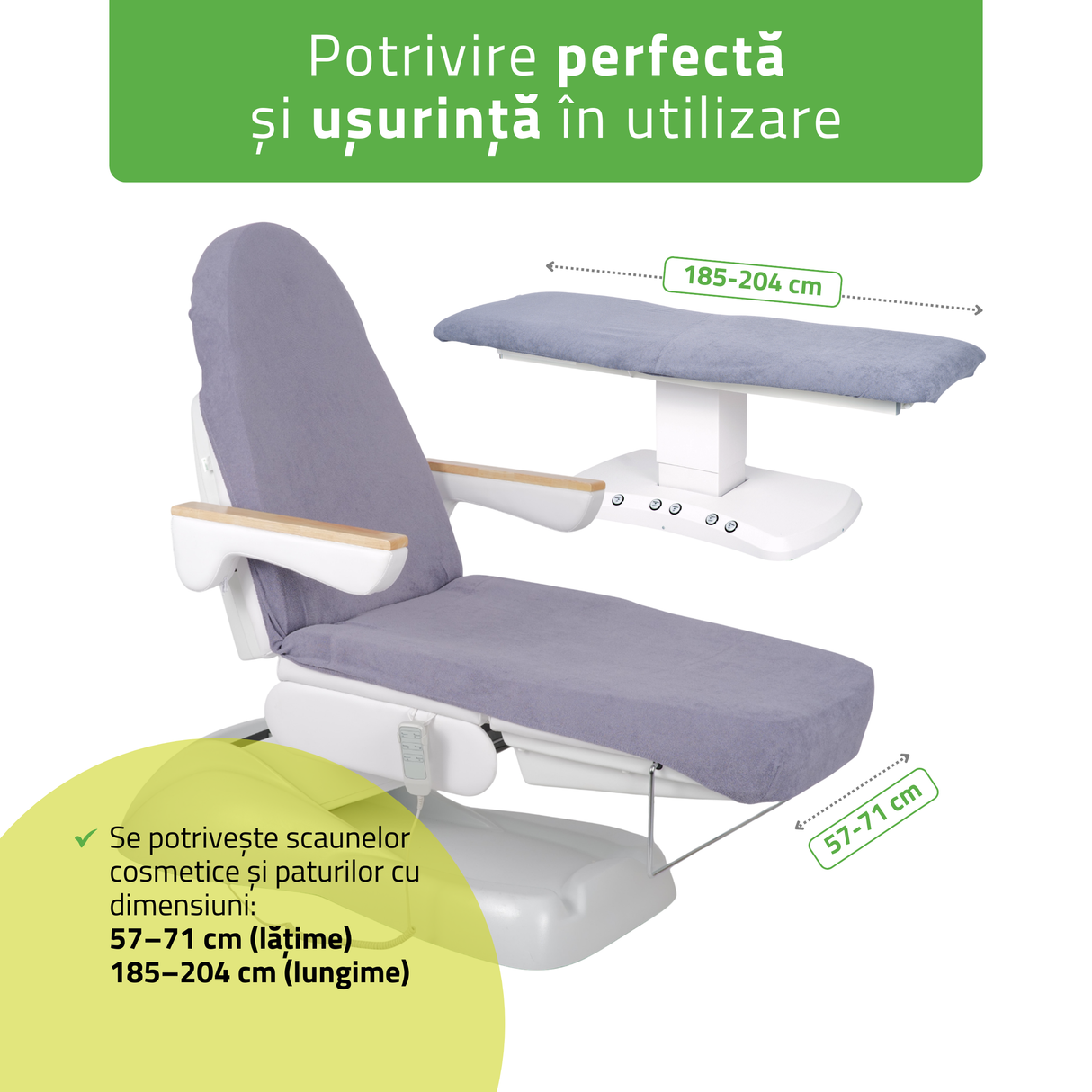 Husă din material frotir cu elastic și șnururi pentru Fotoliu de cosmetică