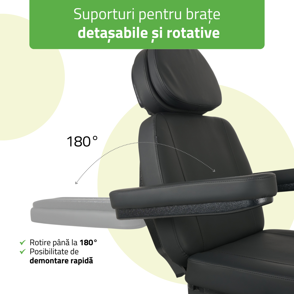 Pat cosmetic electric | Luxoria PRO 5 | Scaun cosmetic cu reglare electrică | Panou Control | Telecomandă Manuală | 3 ani garanție!