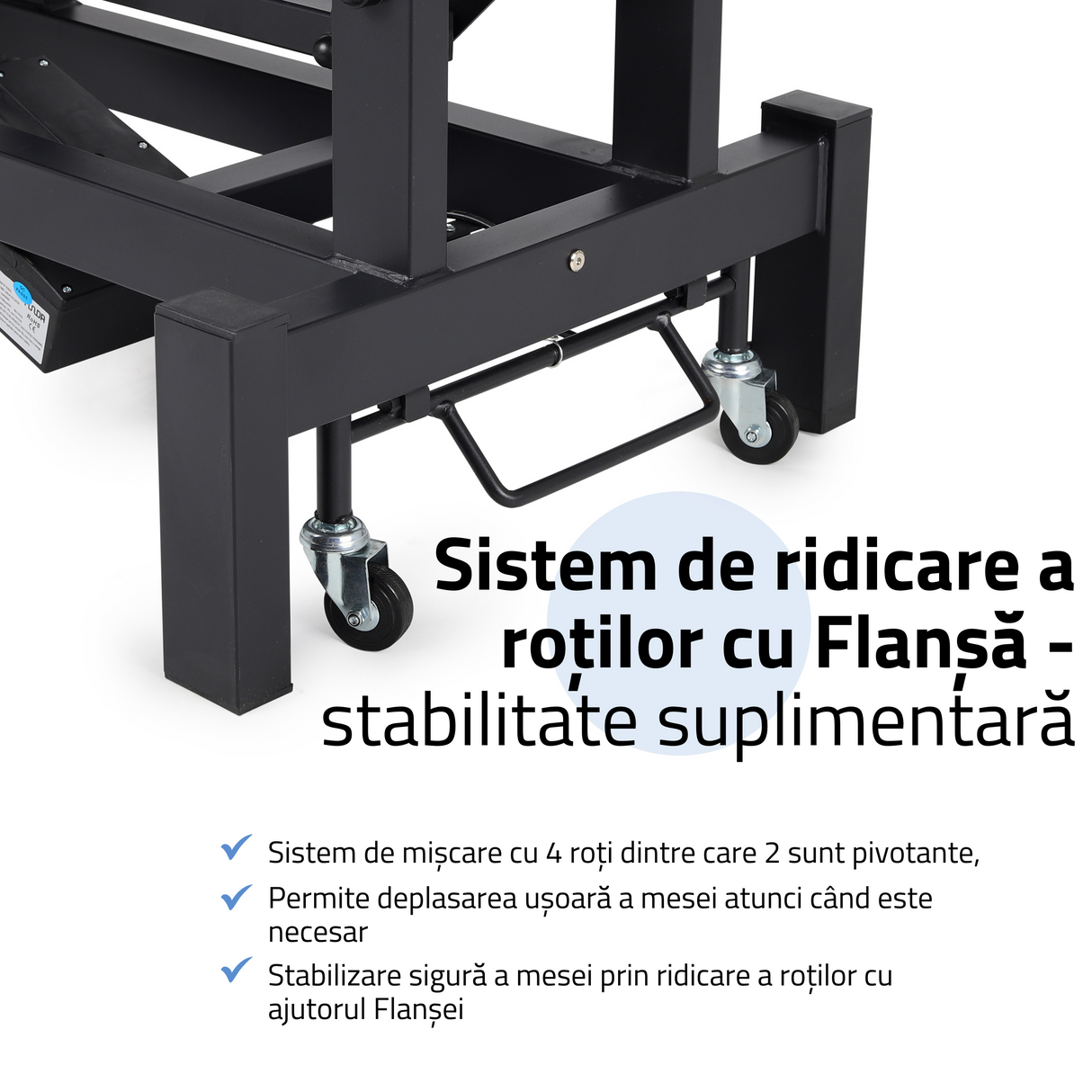 Masă de masaj electrică Fortis 2 Ergo | 2 segmente | Telecomandă manuală | Garanție 3 ani