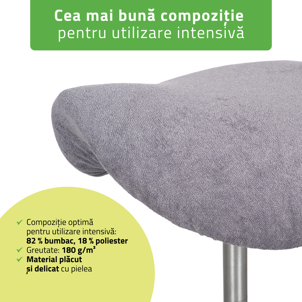 Husă din material frotir pentru Taburet | Sacaun cu roți | Diametru 34-40 cm