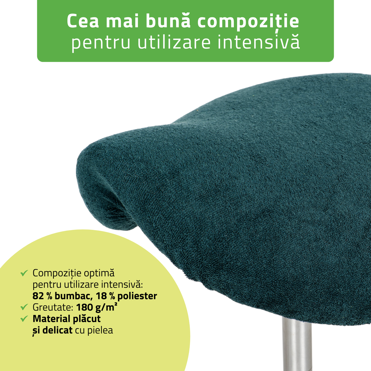 Husă din material frotir pentru Taburet | Sacaun cu roți | Diametru 34-40 cm