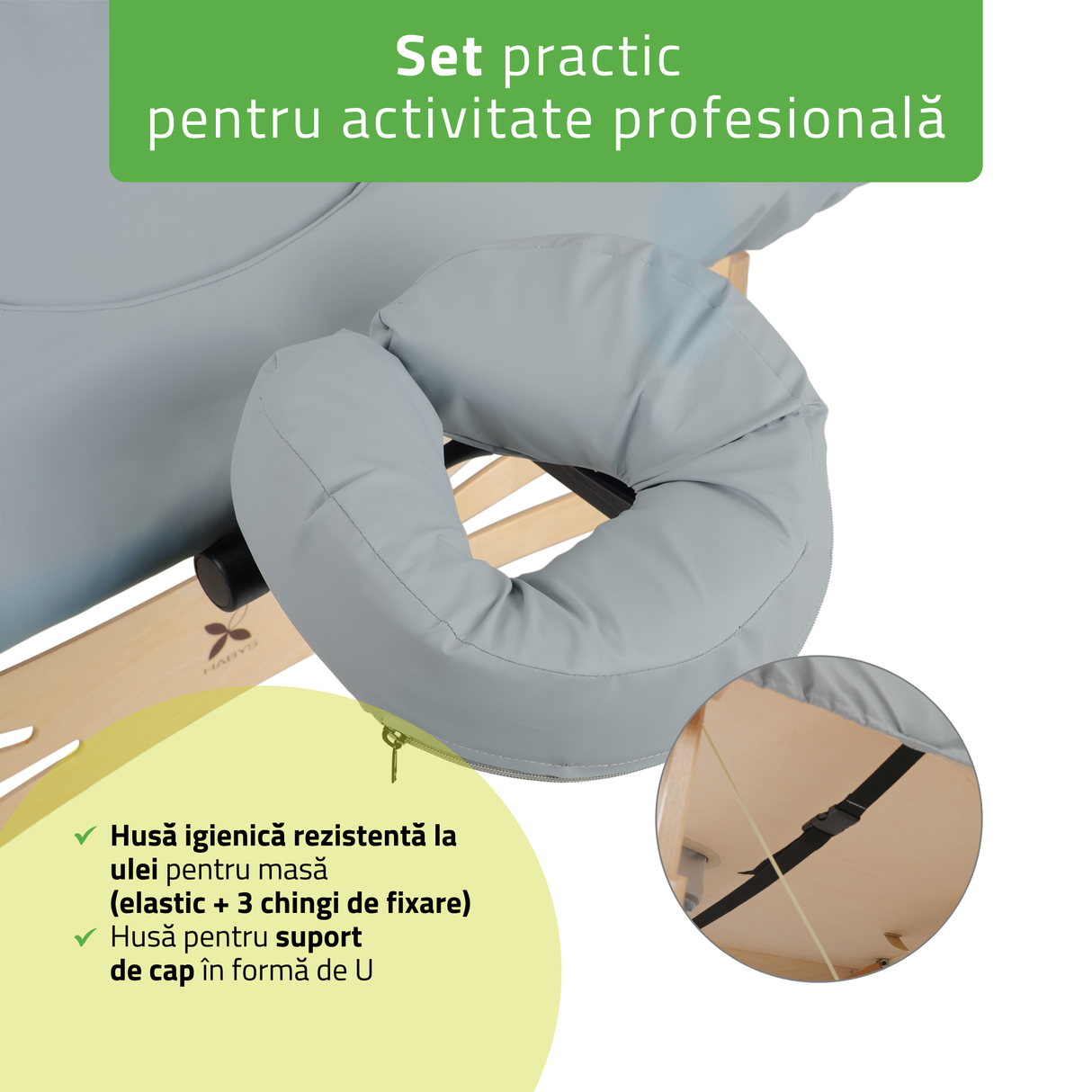 Husă rezistentă la ulei pentru masa de masaj Integral 102x203 cm | C460 | Gri | Bej