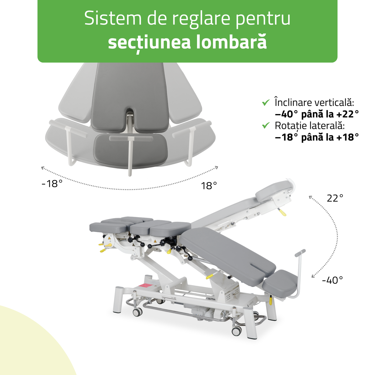 Masă electrică pentru terapie chiropractică | Pat de masaj electric | Evero Upright Chiro Z7 | Ramă Control | 2 ani garanție!