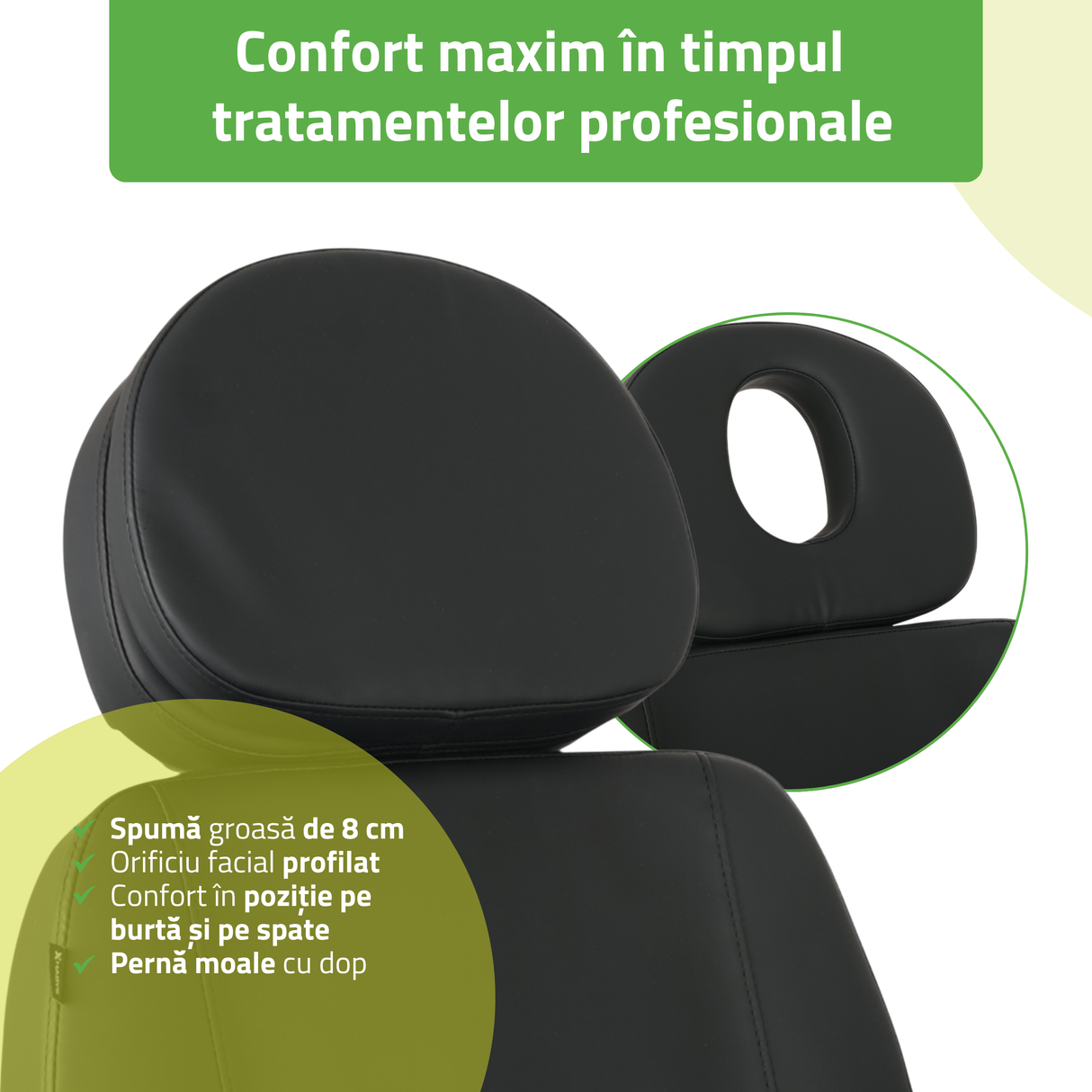 Pat cosmetic electric | Luxoria PRO 5 | Scaun cosmetic cu reglare electrică | Panou Control | Telecomandă Manuală | 3 ani garanție!
