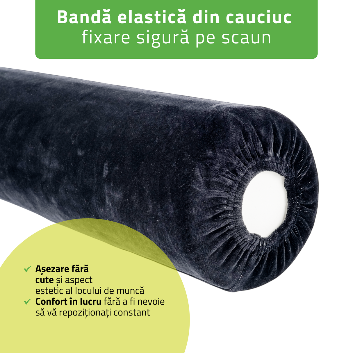 Husă din Velur cu elastic pentru cilindru, rolă de poziționare | 15x60 cm