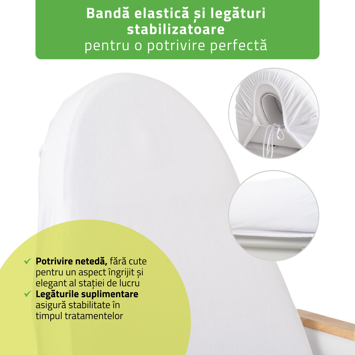 Husă din velur cu elastic și șnururi pentru Fotoliu de cosmetică