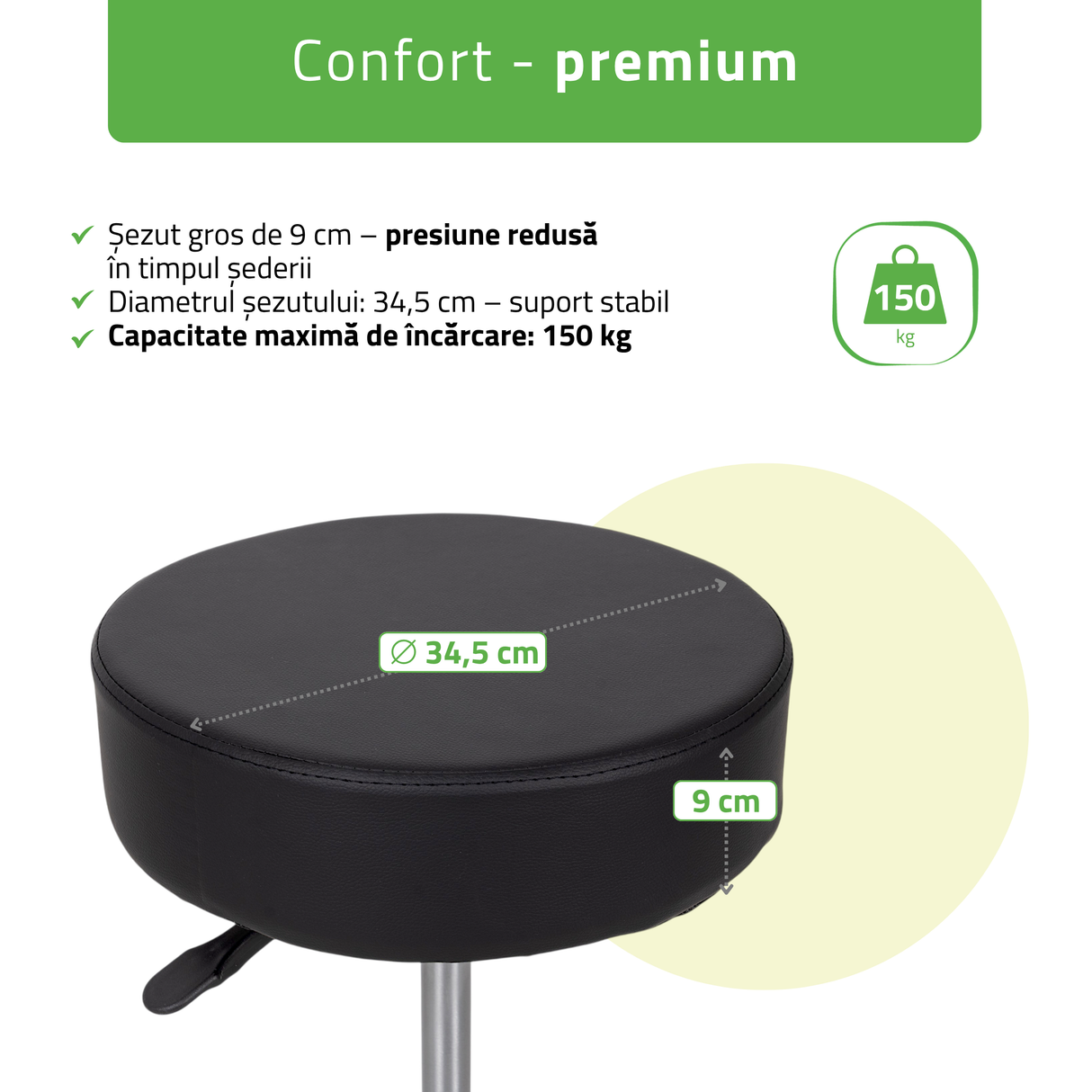Scaun, Taburet rotativ cu roți | Mobi