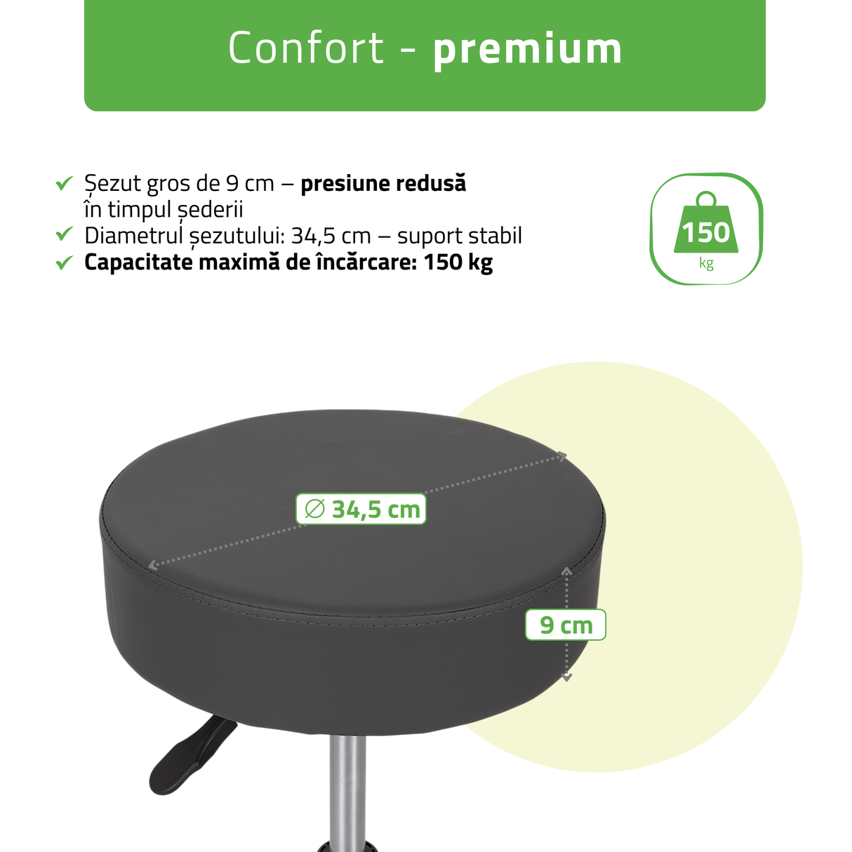 Scaun, Taburet rotativ cu roți | Mobi