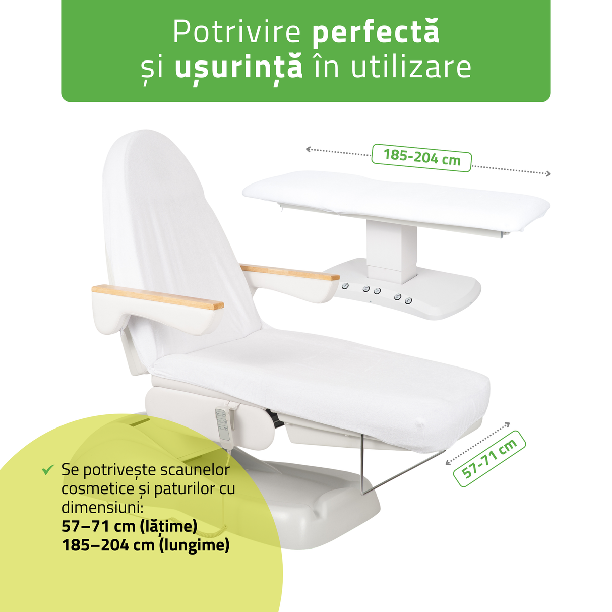 Husă din material frotir cu elastic și șnururi pentru Fotoliu de cosmetică