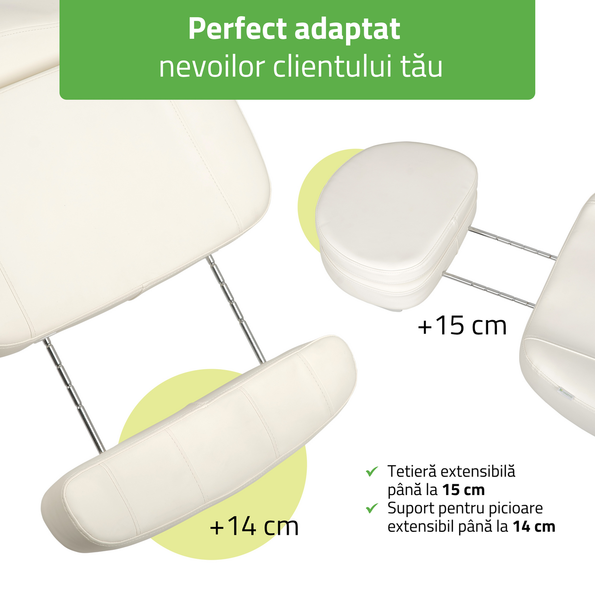 Pat cosmetic electric | Luxoria PRO 5 | Scaun cosmetic cu reglare electrică | Panou Control | Telecomandă Manuală