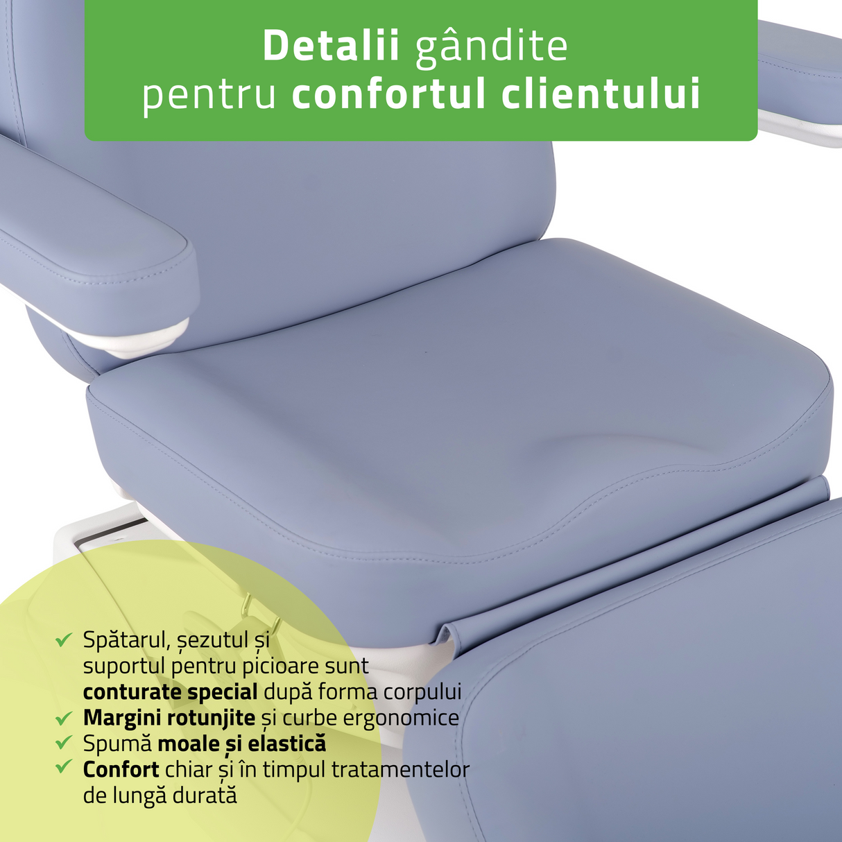 Fotoliu cosmetic, electric Elara PRO 4, violet | Telecomandă manuală | 3 ani garanție!