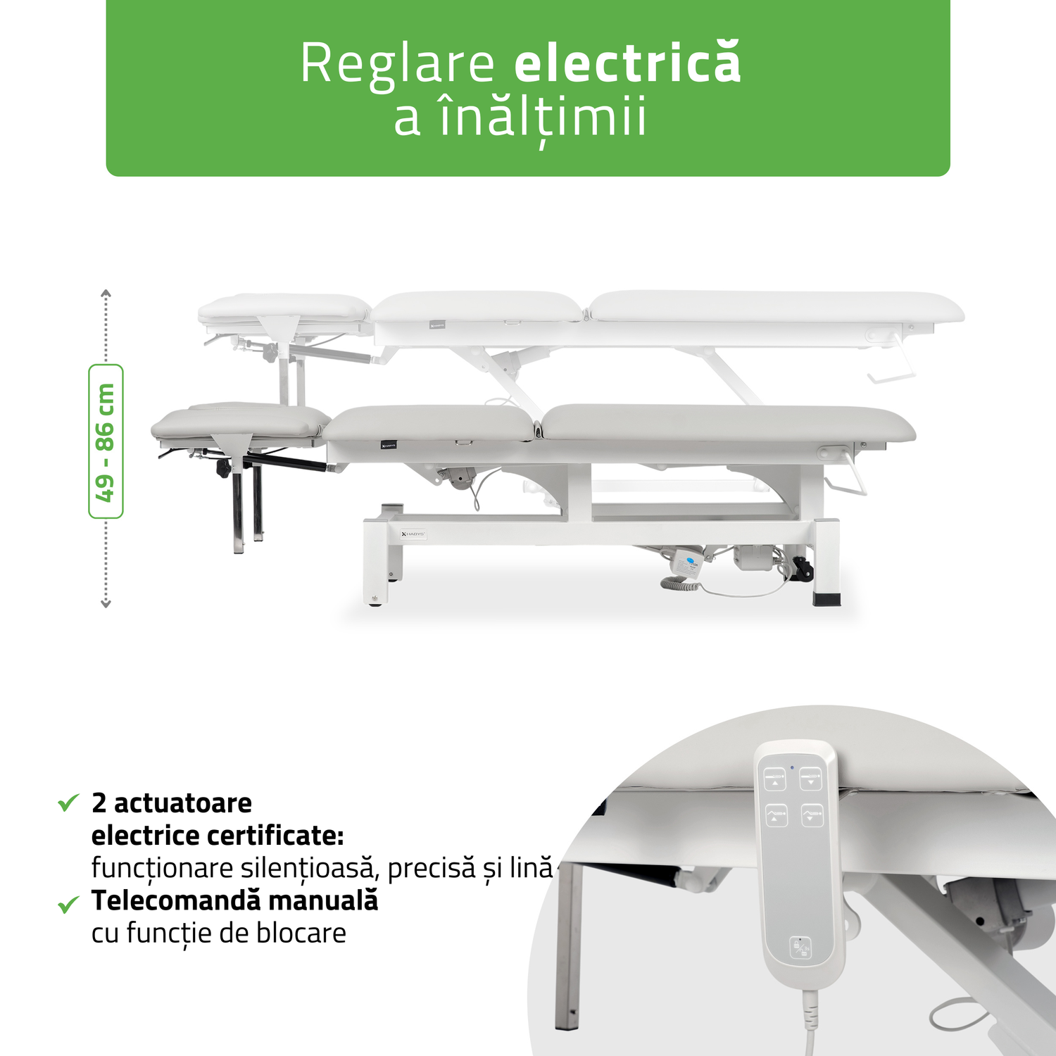 Masă de masaj electrică Fortis 5 Ergo | Pat de masaj electric | 5 segmente | Telecomandă Manuală | Ramă de control  | 3 ani garanție!