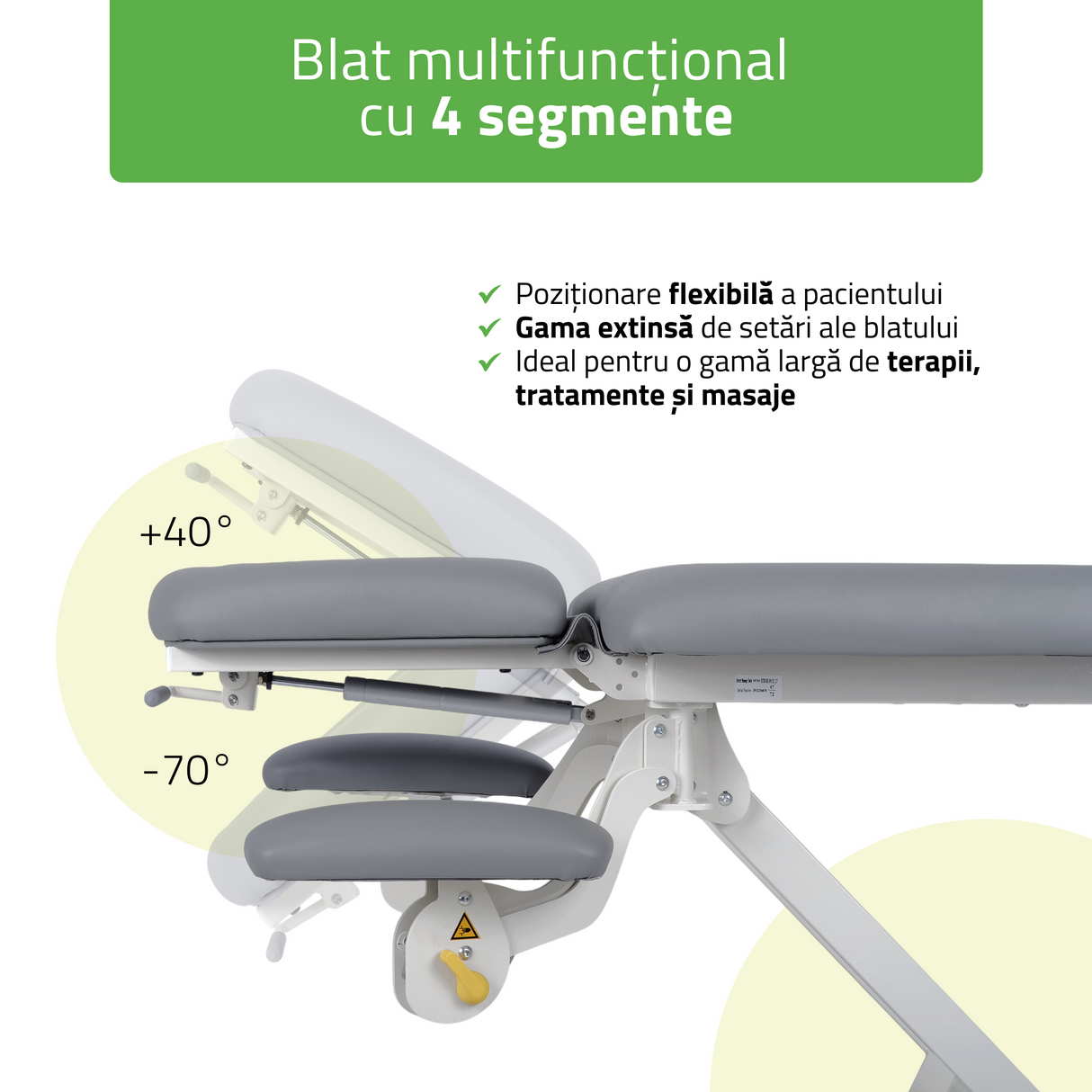 Masă de masaj electrică Proxima V4 ERGO | Pat de masaj electric | 4-Segmente | Telecomandă manuală | Ramă de control | 3 ani garanție!