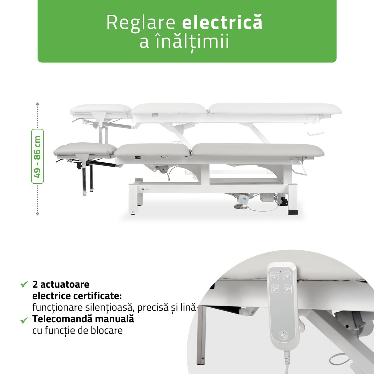 Masă de masaj electrică Fortis 5 Ergo | Pat de masaj electric | 5 segmente | Telecomandă Manuală | 3 ani garanție!