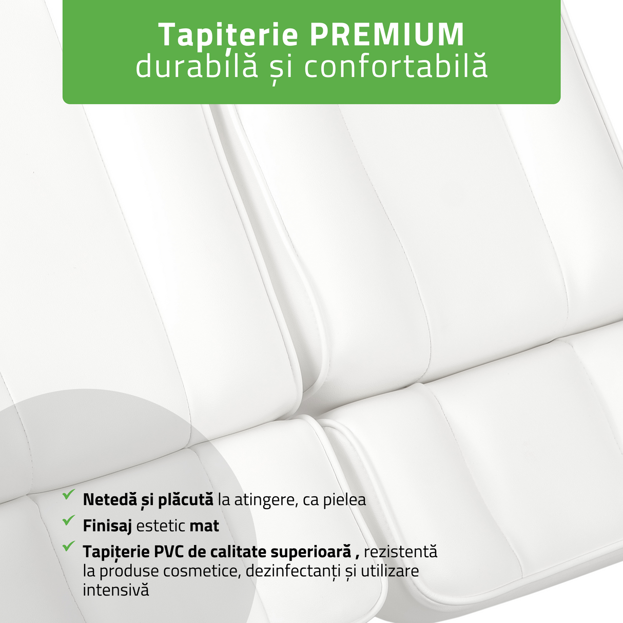 Fotoliu cosmetică | Max Bianco | Sistem de Reglare Hidraulică a înălțimii