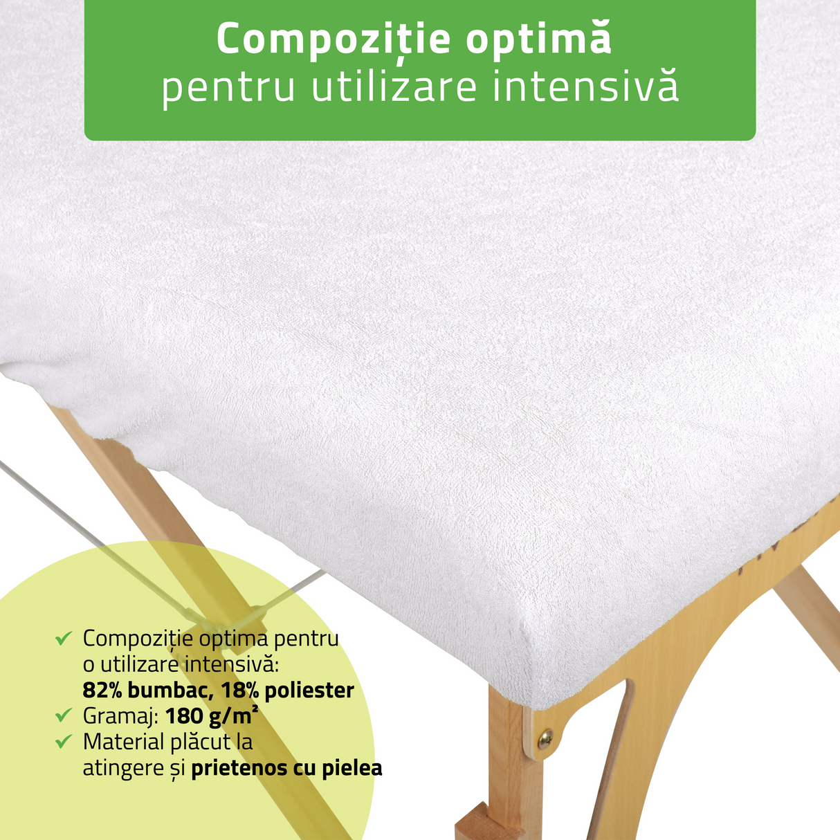 Set Huse din frotir textil pentru mesele de masaj portabile | Bej | Alb | Albastru Marin