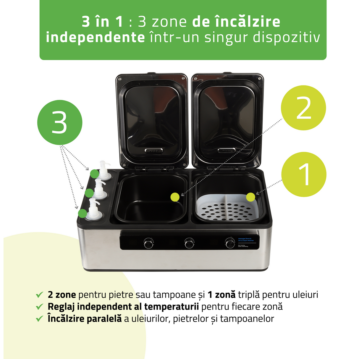 Încălzitor digital pentru pietre vulcanice și ulei de masaj | Multifuncțional