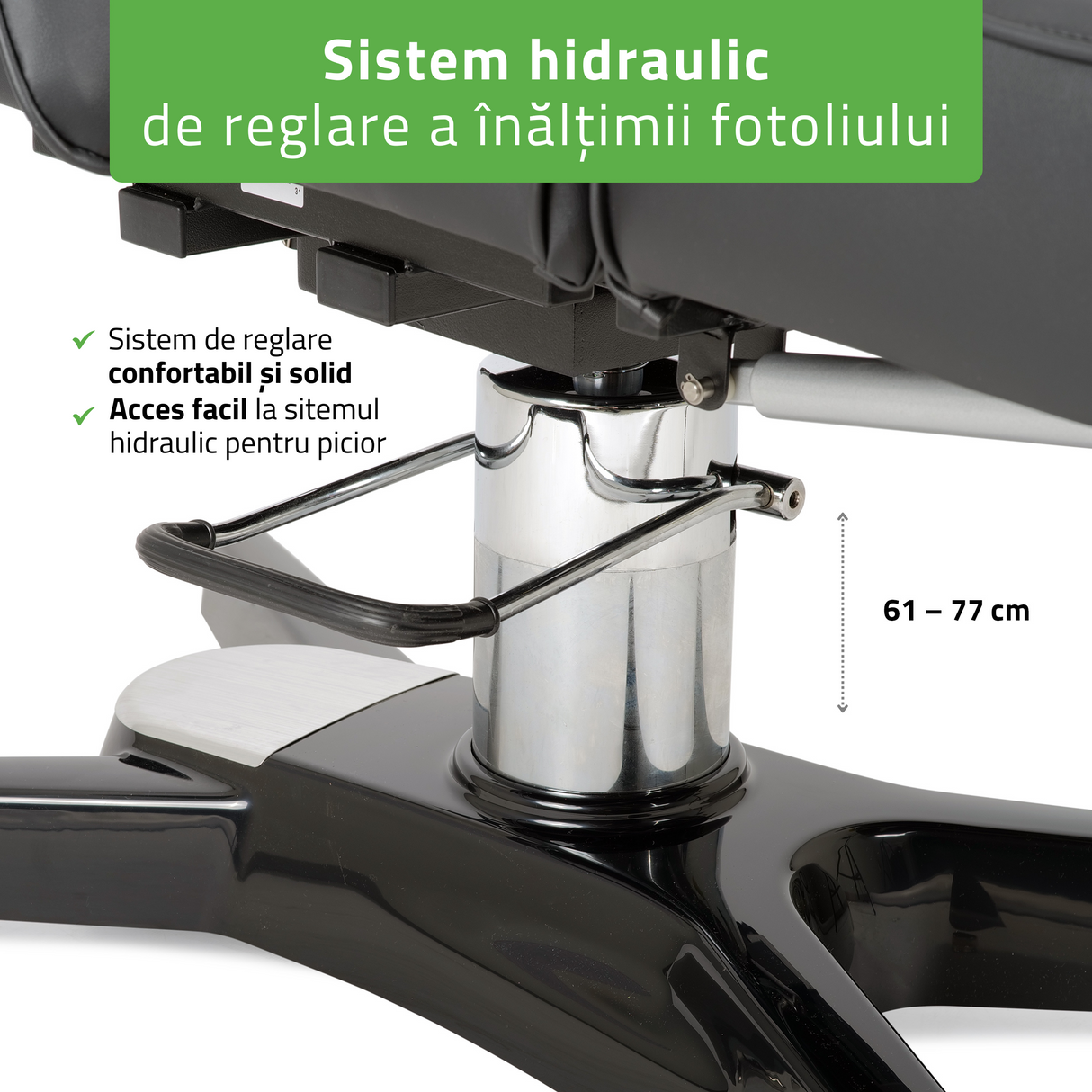 Fotoliu cosmetică | Max Nero | Sistem de Reglare Hidraulică a înălțimii