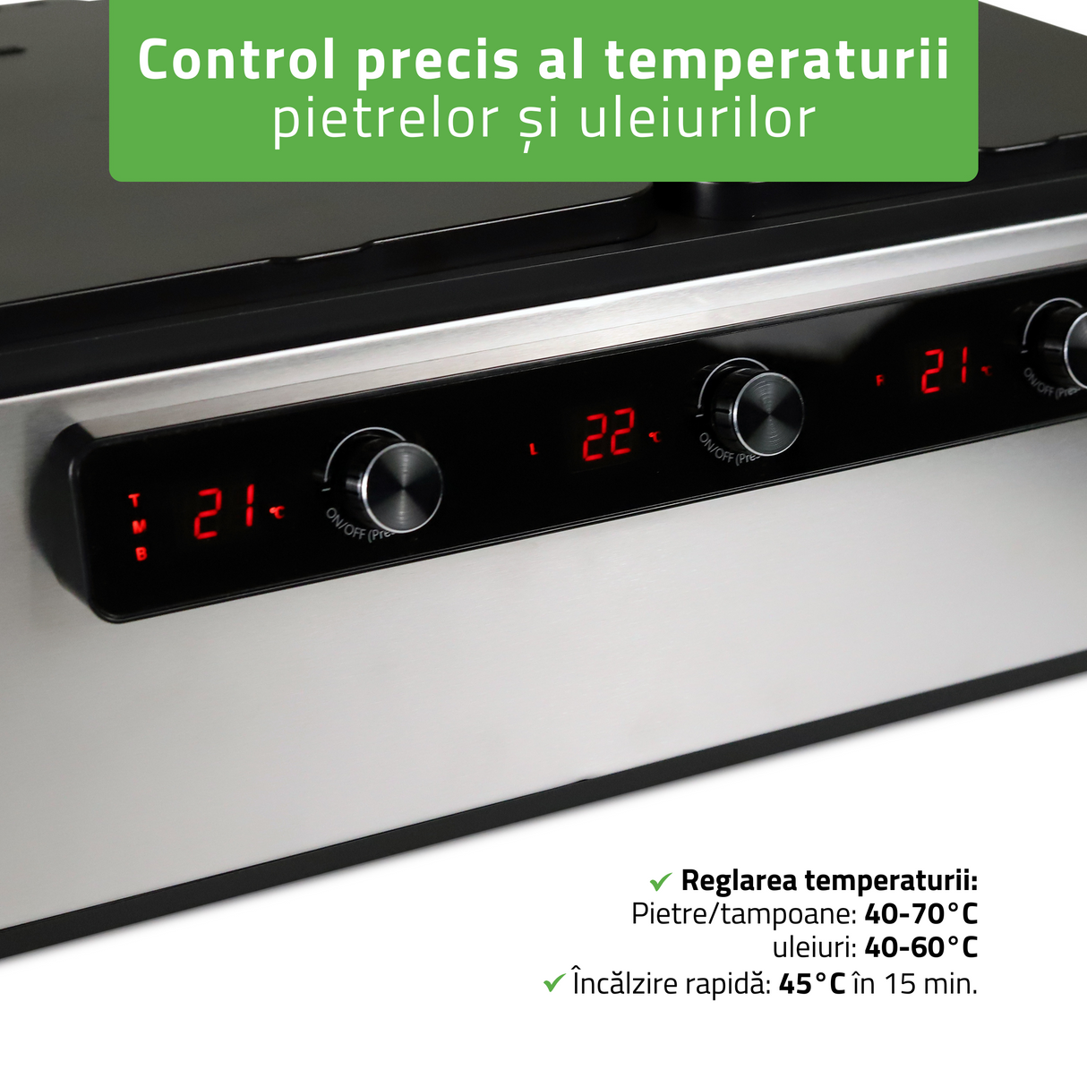 Încălzitor digital pentru pietre vulcanice și ulei de masaj | Multifuncțional