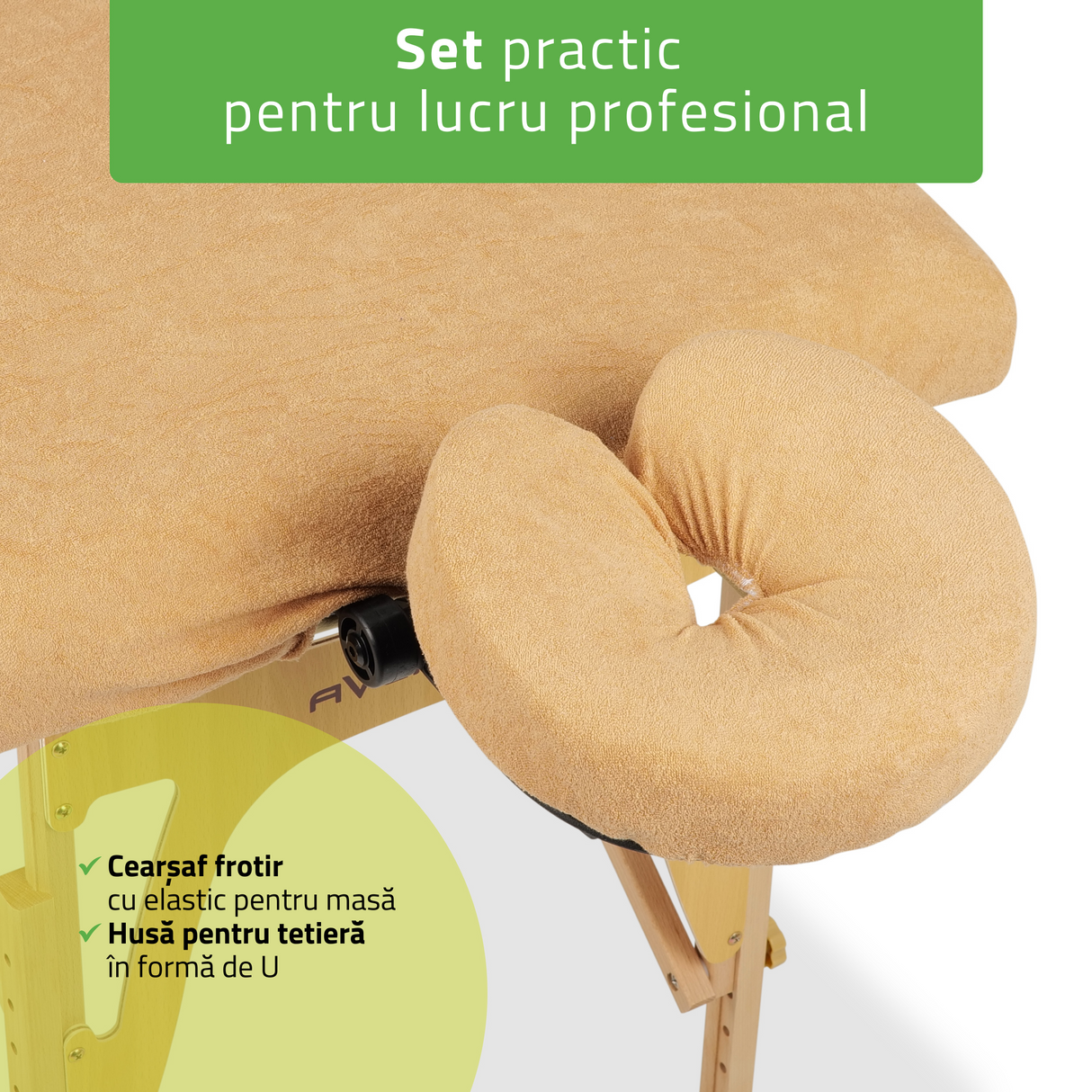 Set Huse din frotir textil pentru mesele de masaj portabile | Bej | Alb | Albastru Marin