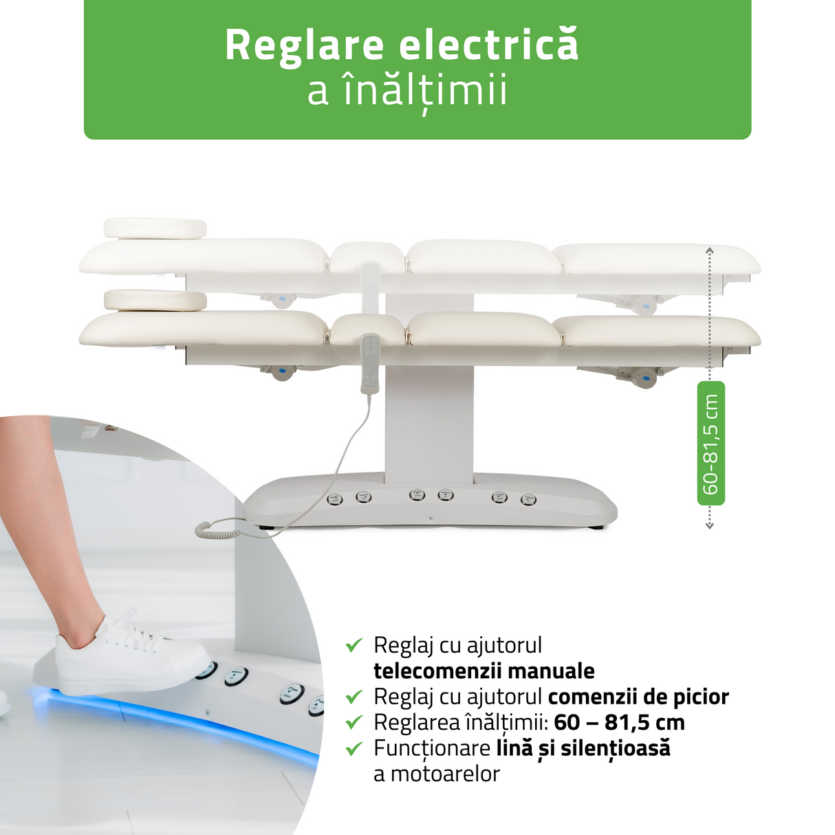 Pat cosmetic electric încălzit | Serenity PRO 4 | Panou Control  | Telecomandă Manuală