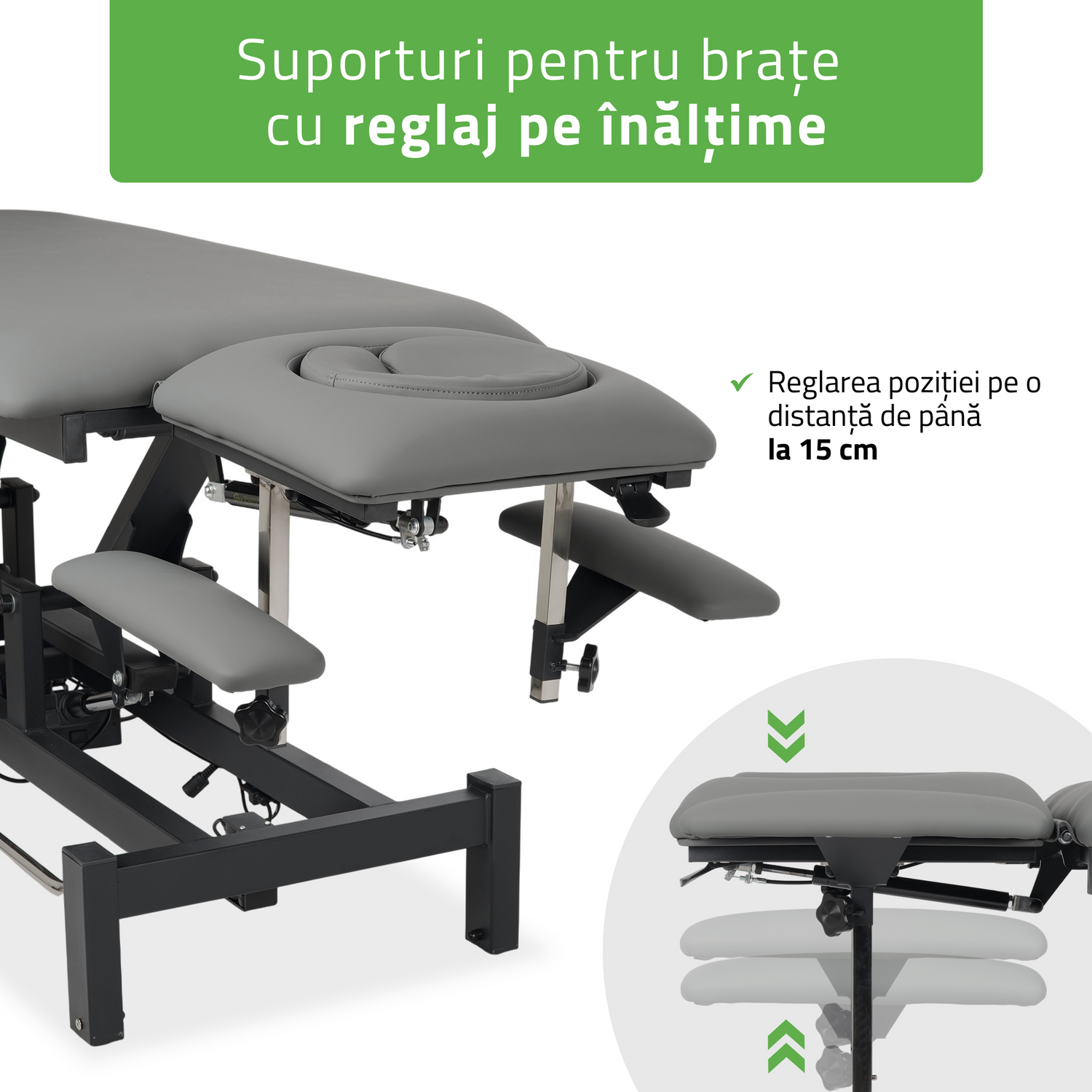 Masă de masaj electrică Fortis 4 Ergo | 2 segmente | Telecomandă manuală | Ramă de control | Garanție 3 ani