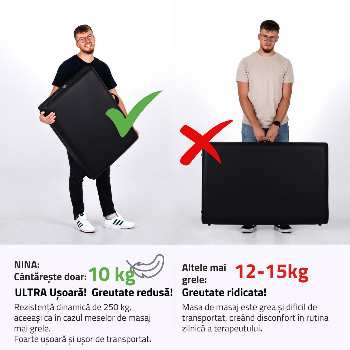 Masă de masaj pliabilă Nina | Pat cosmetic | Pat pentru tatuaj