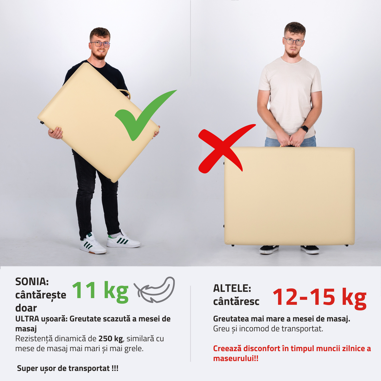 Masă de masaj pliabilă Sonia ultra-ușoară | Pat cosmetică | 3 ani garanție!