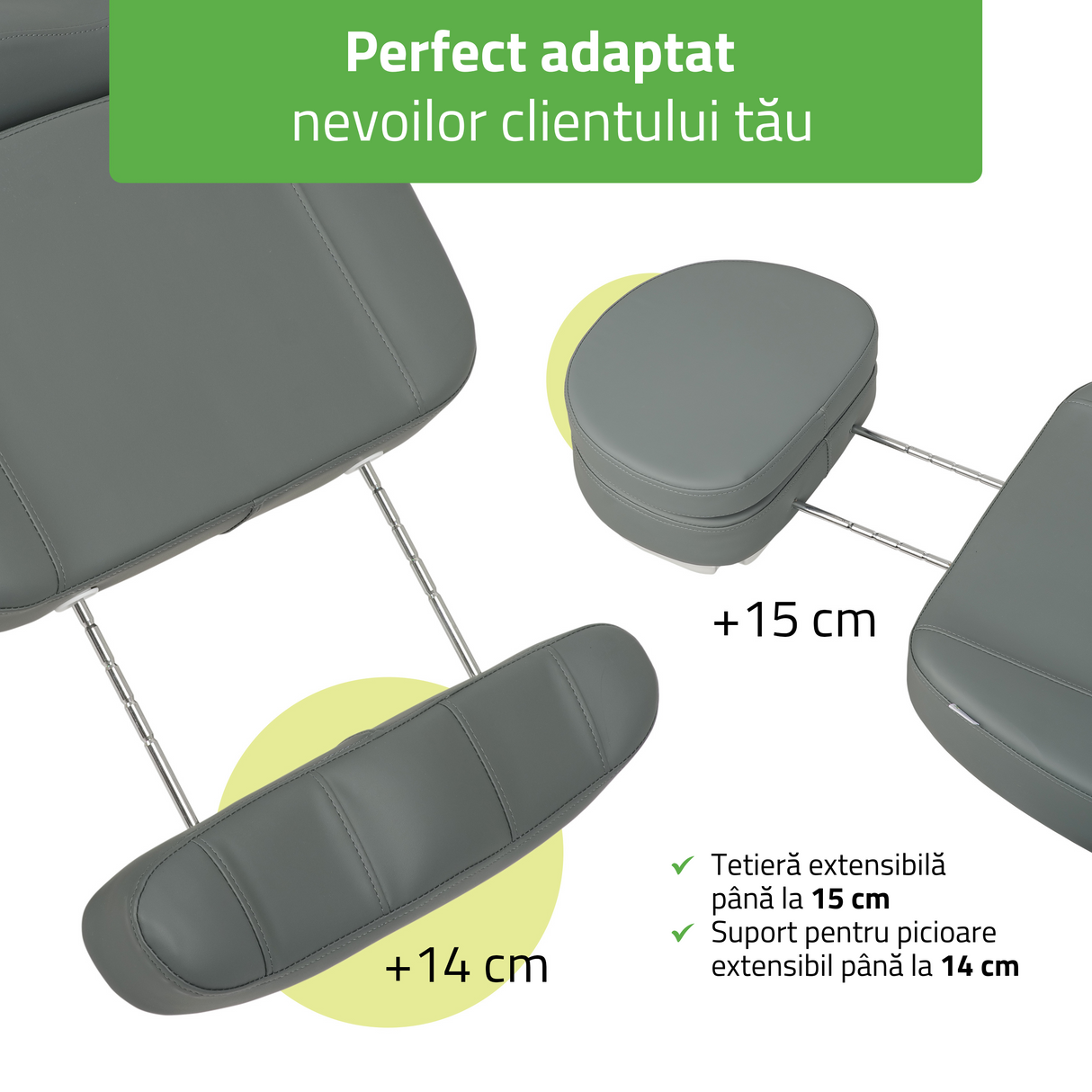 Pat cosmetic electric | Luxoria PRO 5 | Scaun cosmetic cu reglare electrică | Panou Control | Telecomandă Manuală | 3 ani garanție!