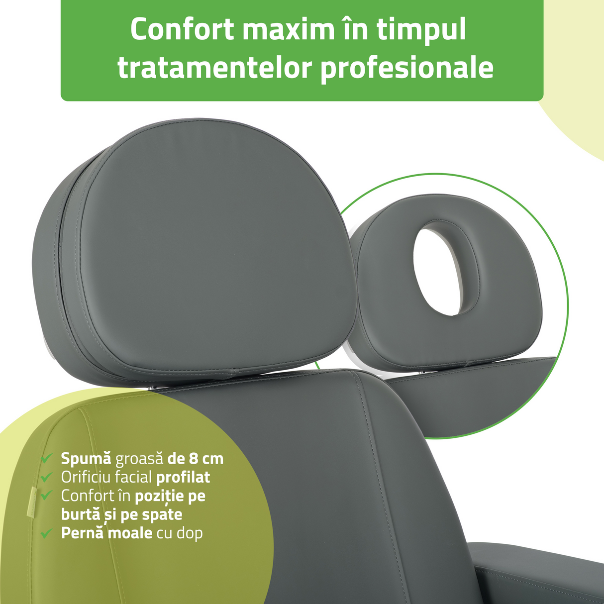 Pat cosmetic electric | Luxoria PRO 5 | Scaun cosmetic cu reglare electrică | Panou Control | Telecomandă Manuală | 3 ani garanție!