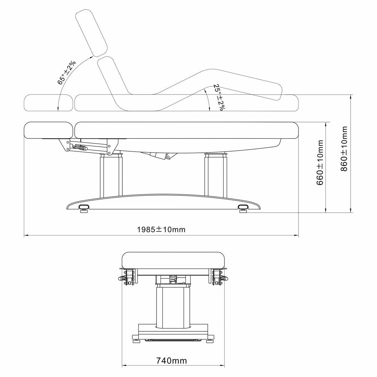 Masă de masaj electrică cu încălzire în blat | Pat de masaj electric | Gemini Flex | Telecomandă Manuală | 3 ani garanție!