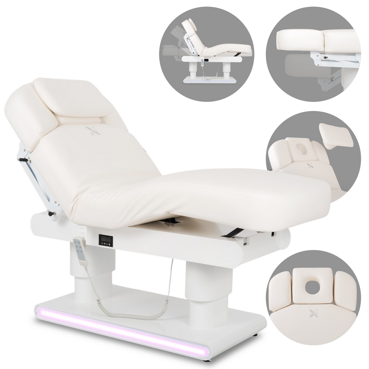 Pat cosmetic electric încălzit Eterna | 4 motoare | pentru studiouri premium, Alb | 3 ani garanție!