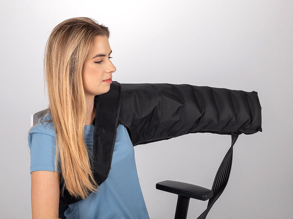 Dispozitiv Habys | Manșete pentru drenajul limfatic | pentru braț, umăr și torace | Mărime universală cu furtunuri de aer | Sistem cu 8 camere