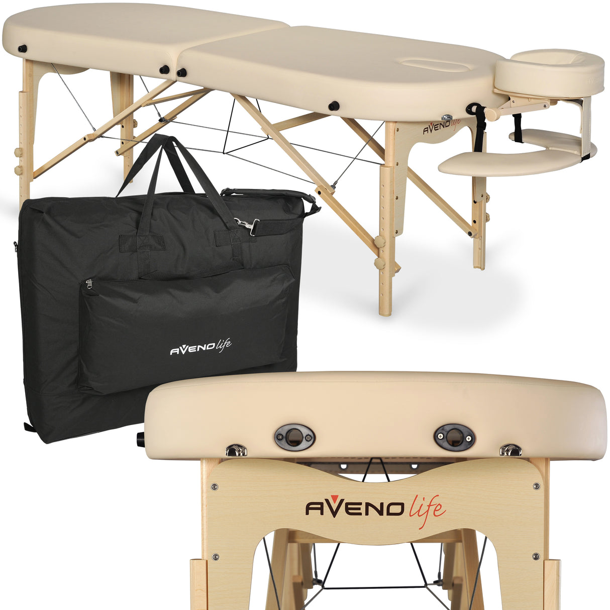 Masă de masaj pliabilă Elza | 71 cm | Bej