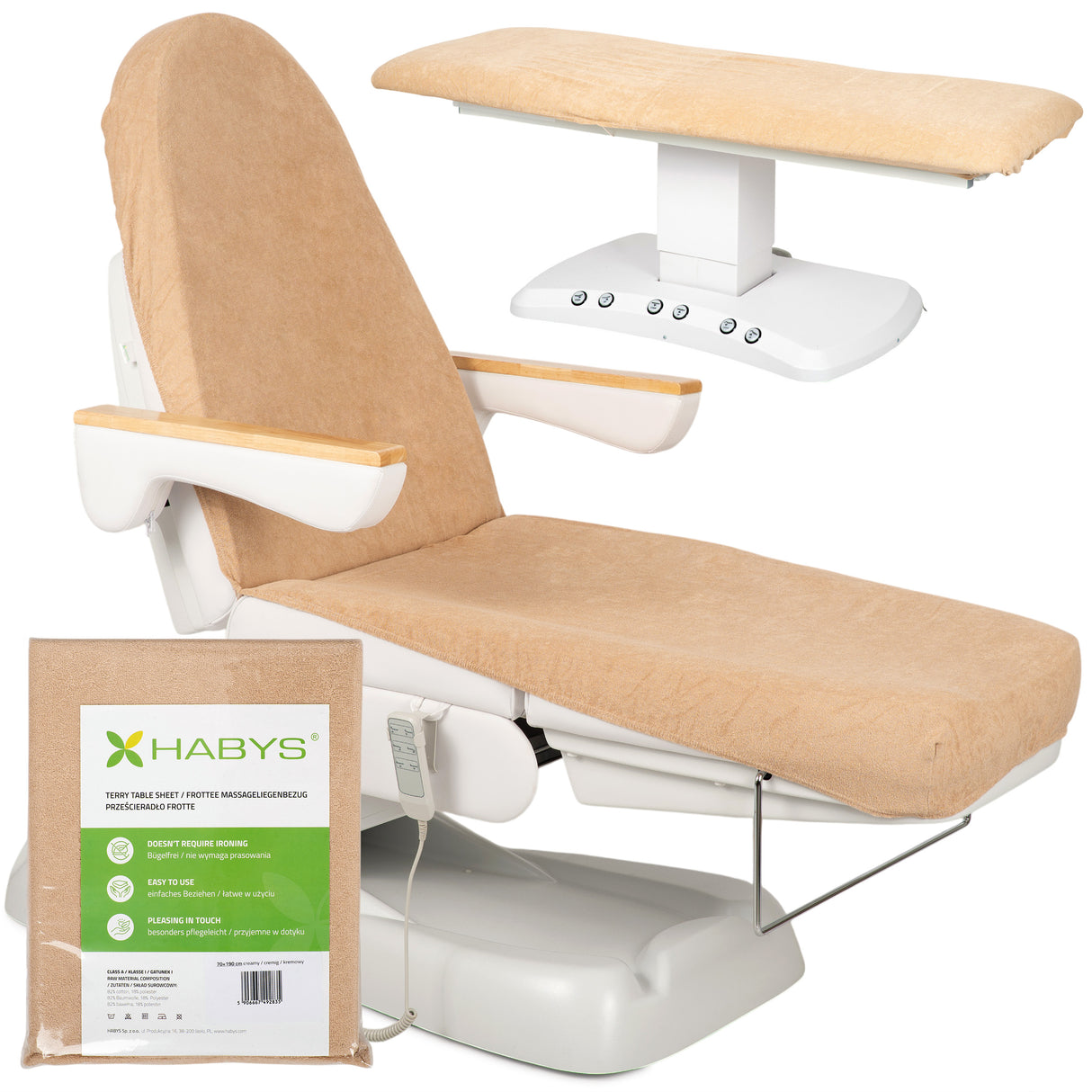 Husă din material frotir cu elastic și șnururi pentru Fotoliu de cosmetică