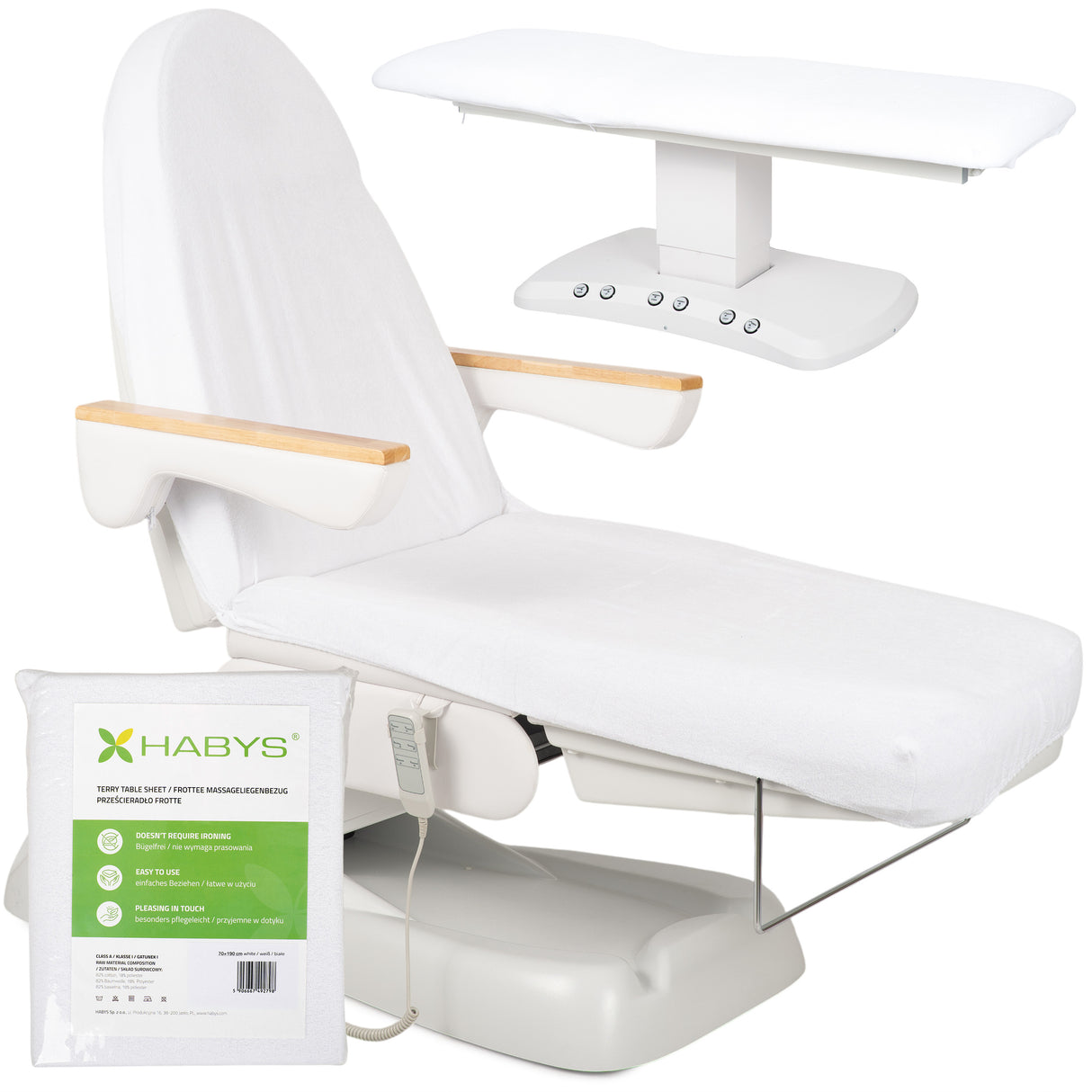 Husă din material frotir cu elastic și șnururi pentru Fotoliu de cosmetică