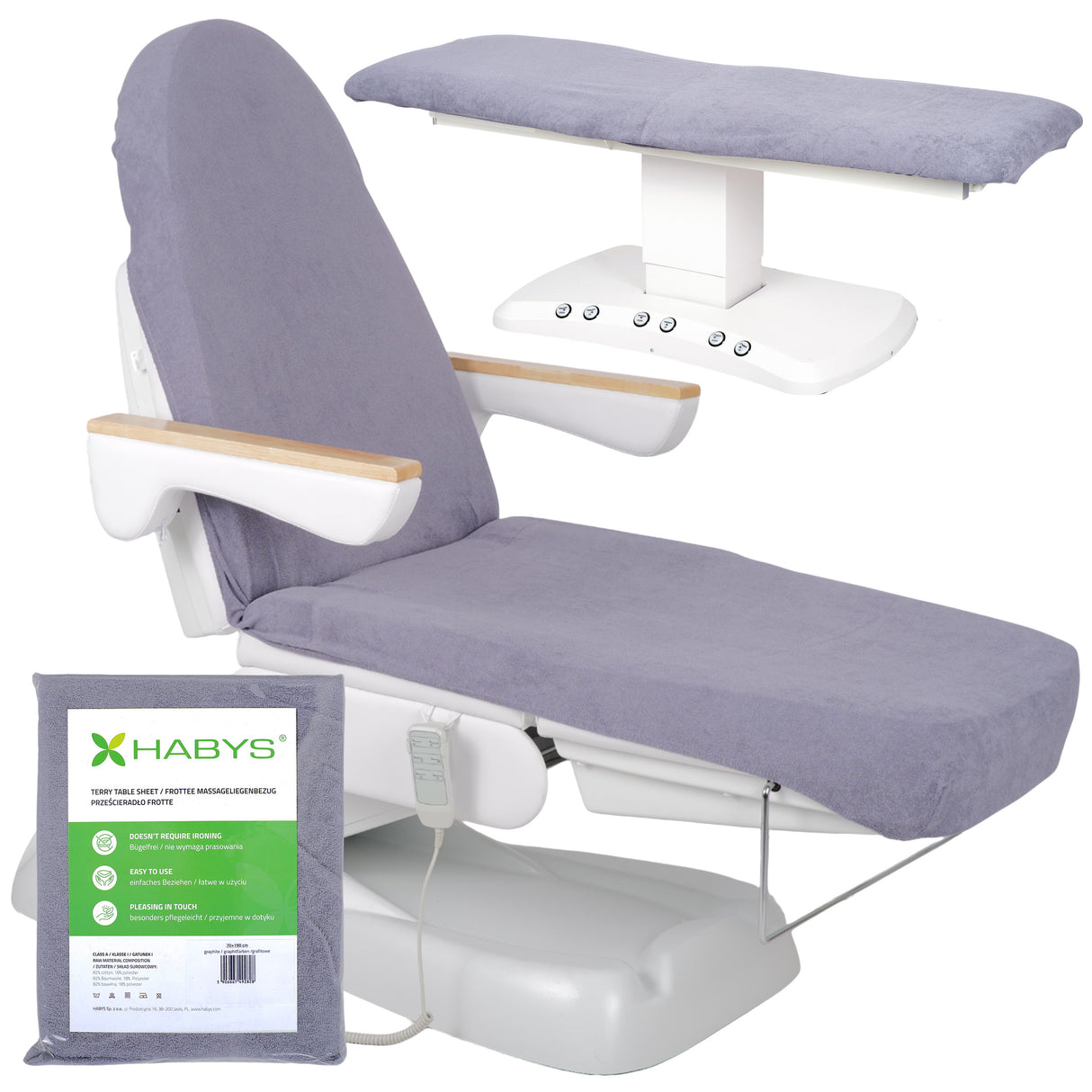 Husă din material frotir cu elastic și șnururi pentru Fotoliu de cosmetică