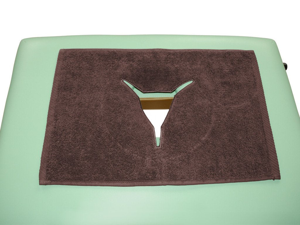 Husă din frotir textil pentru decupajul facial al mesei de masaj