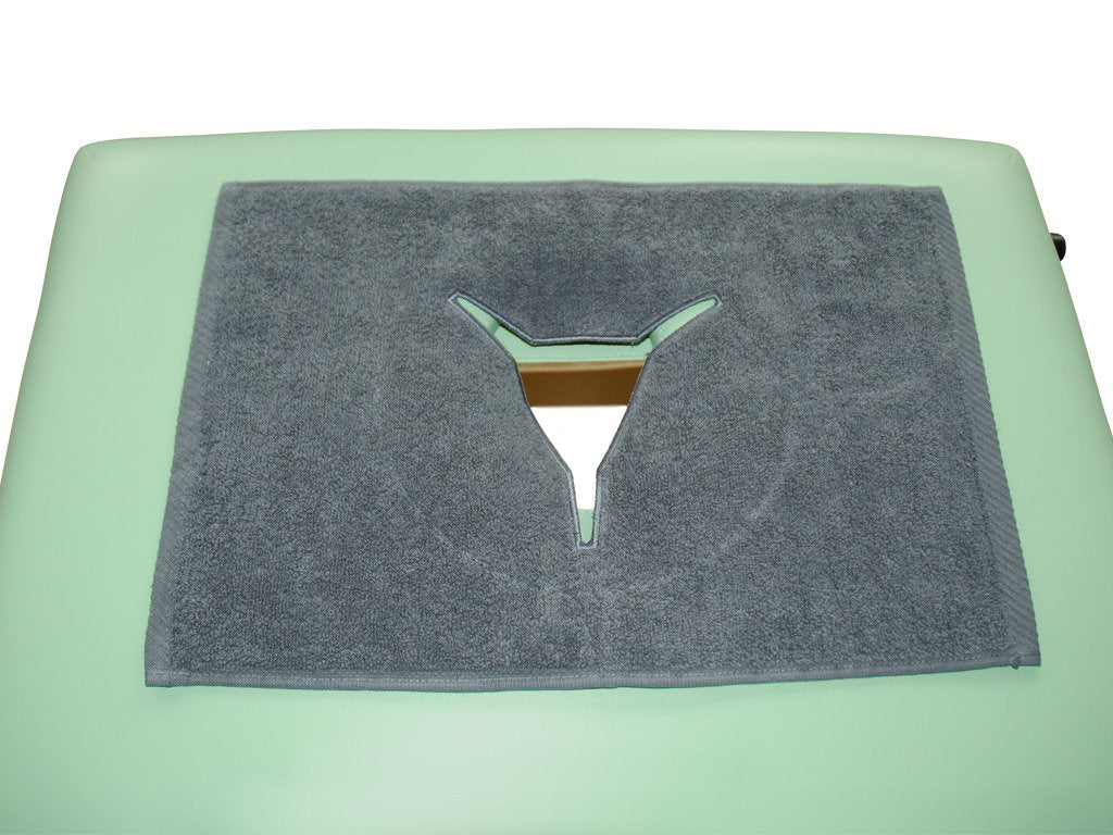 Husă din frotir textil pentru decupajul facial al mesei de masaj