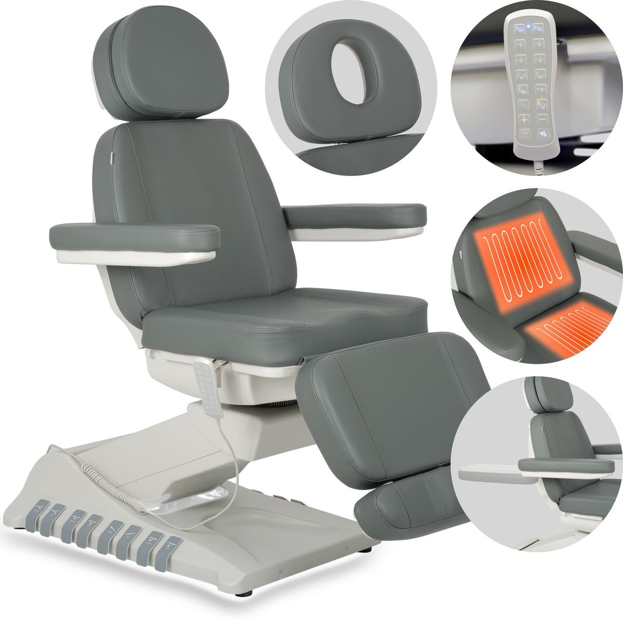 Pat cosmetic electric | Luxoria PRO 5 | Scaun cosmetic cu reglare electrică | Panou Control | Telecomandă Manuală | 3 ani garanție!