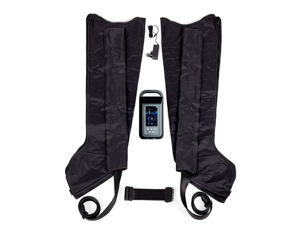 Dispozitiv Habys pentru drenaj limfatic și presoterapie Standard 8 | 8 camere de aer manșoane pentru picioare XXL | furtunuri de aer